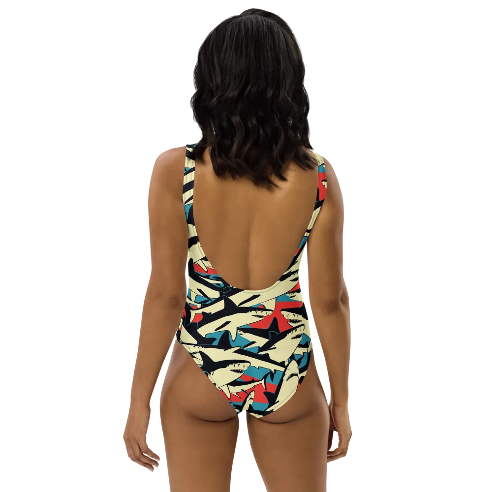 Jaws of Summer on One-Piece Swimsuit — Back