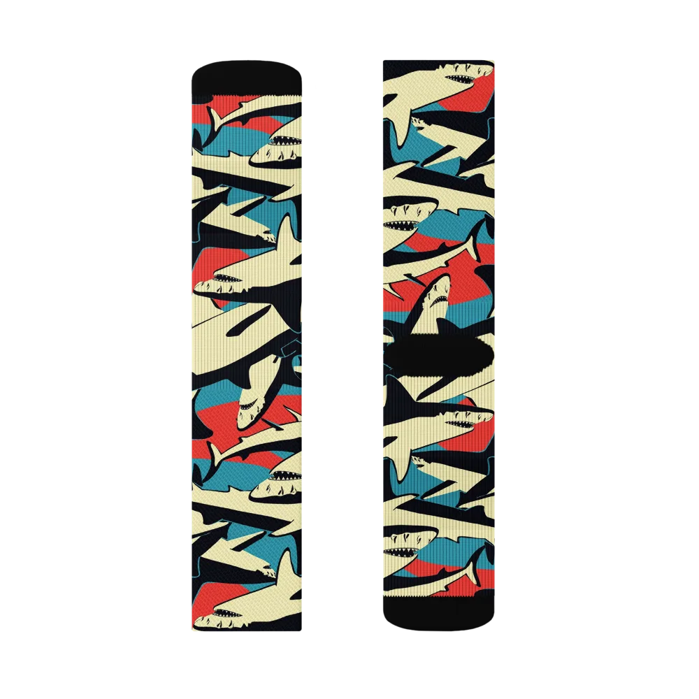 Jaws of Summer on Socks — Left Sock