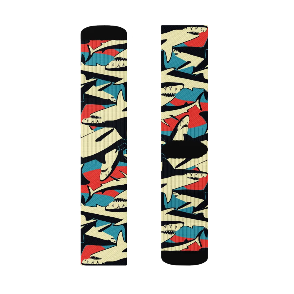 Jaws of Summer on Socks — Right Sock