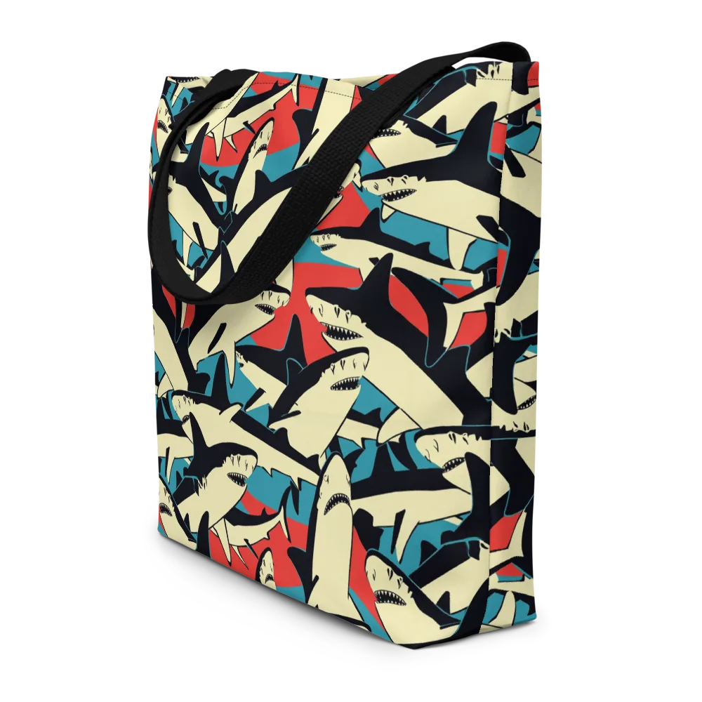 Jaws of Summer on Large Tote Bag W/ Pocket — Front
