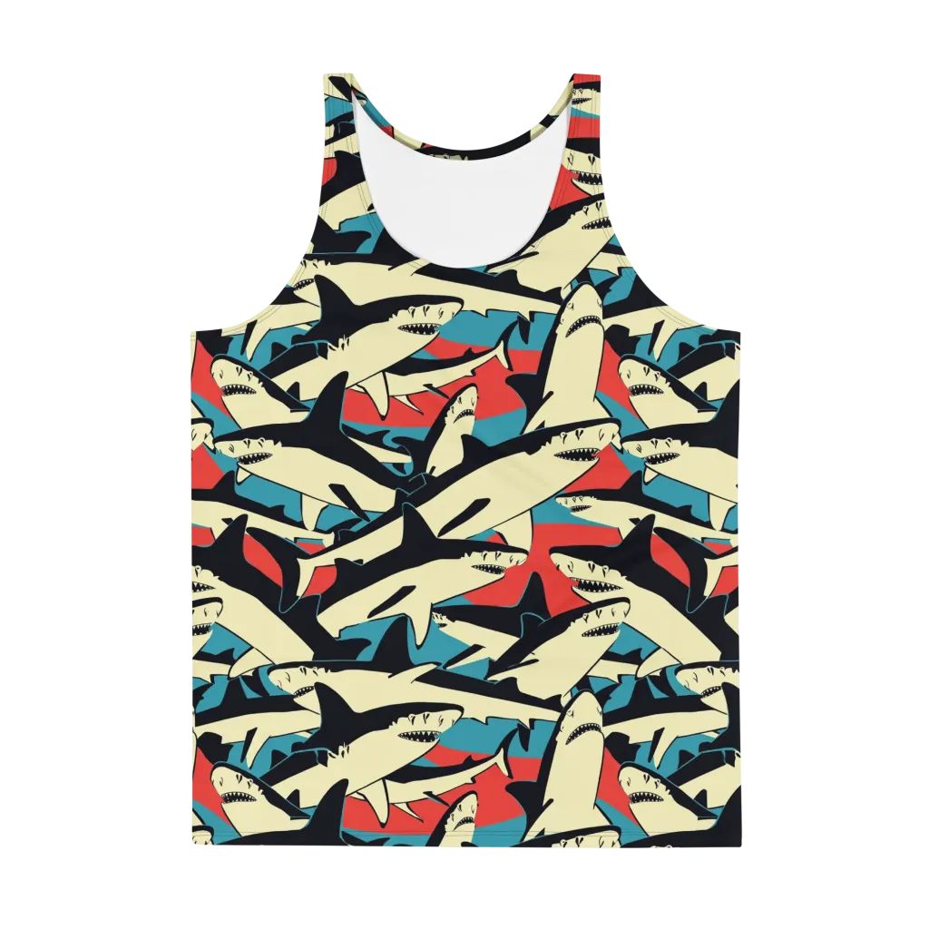 Jaws of Summer on Men's Tank Top — Front