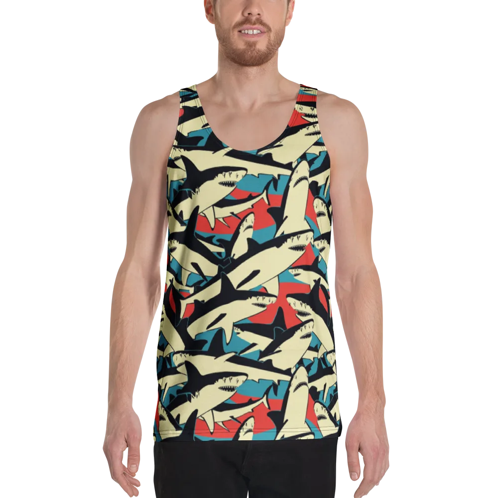 Jaws of Summer on Men's Tank Top — Front