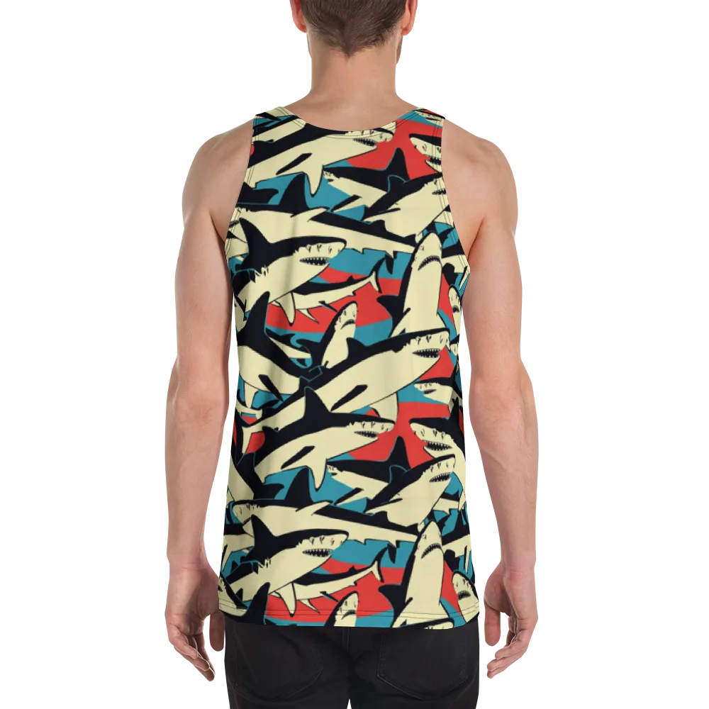 Jaws of Summer on Men's Tank Top — Back