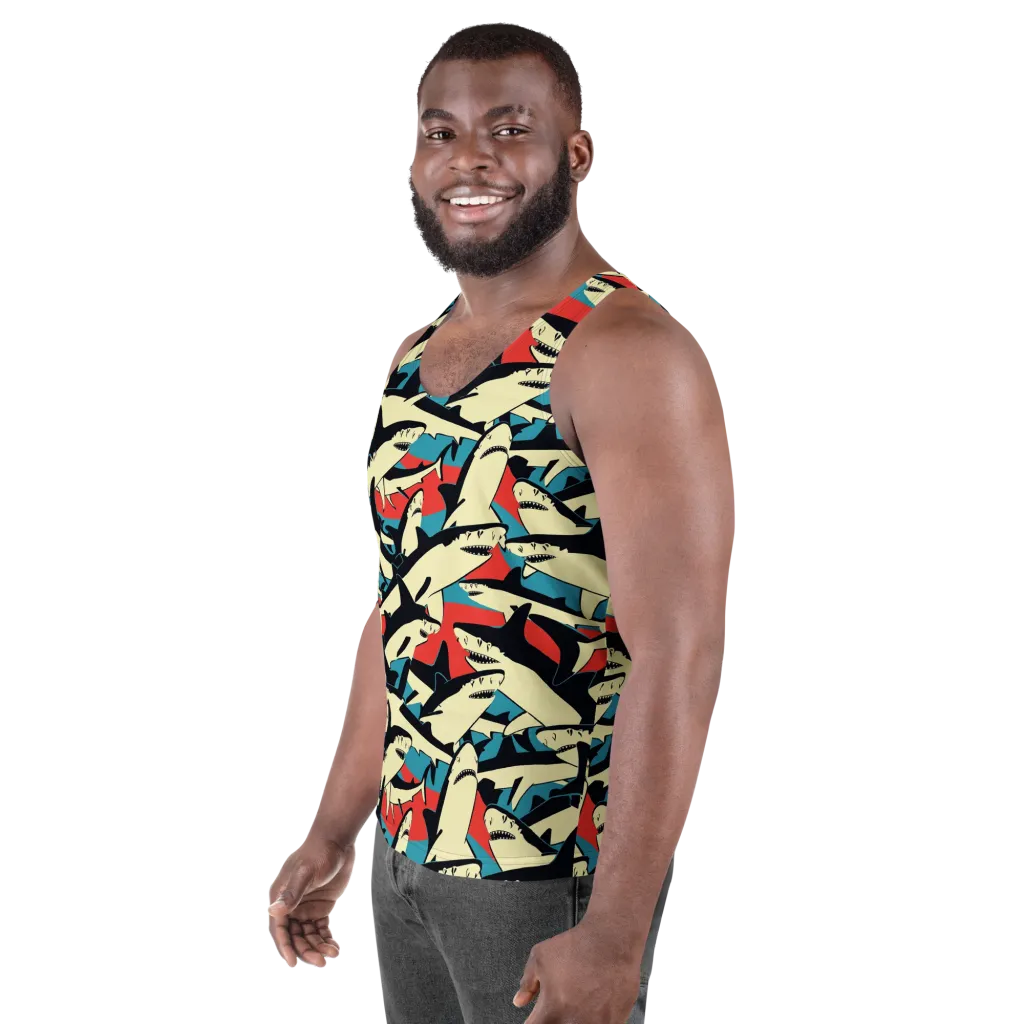 Jaws of Summer on Men's Tank Top — Left Front
