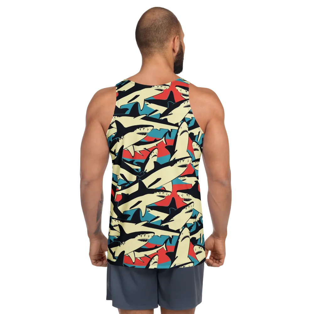 Jaws of Summer on Men's Tank Top — Back