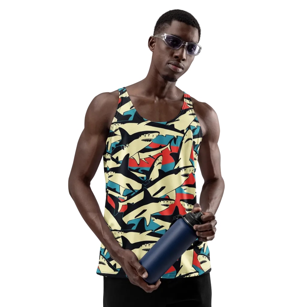 Jaws of Summer on Men's Tank Top — Front
