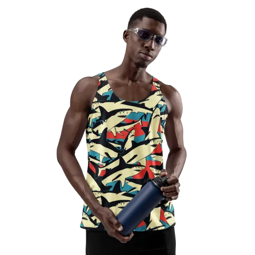 Jaws of Summer on a Men's Tank Top