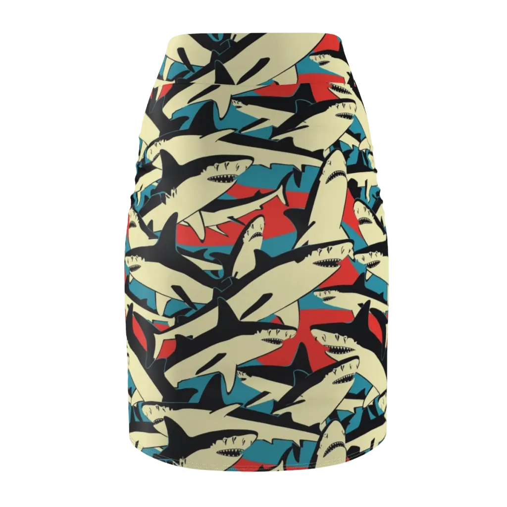 Jaws of Summer on Pencil Skirt — Back