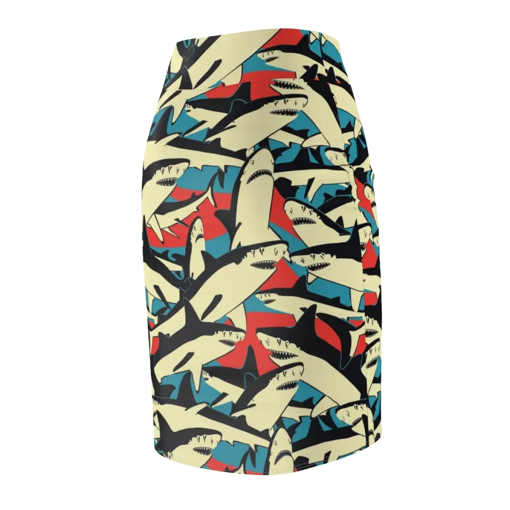 Jaws of Summer on Pencil Skirt — Back Side