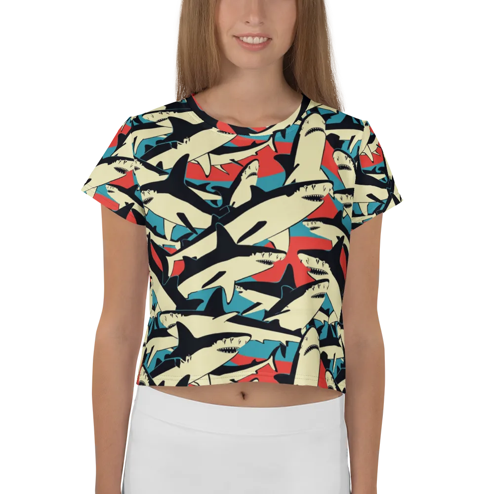Jaws of Summer on Crop Tee — Front