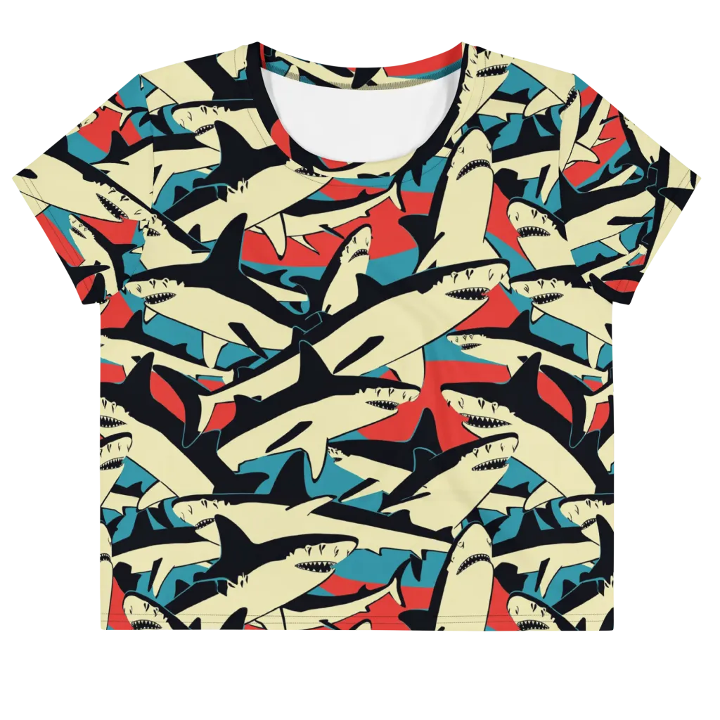 Jaws of Summer on Crop Tee — Front