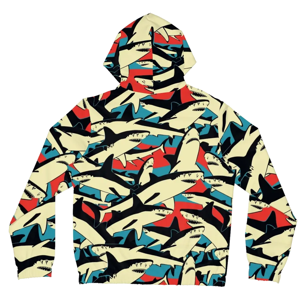 Jaws of Summer on Women's Full-Zip Hoodie — Back