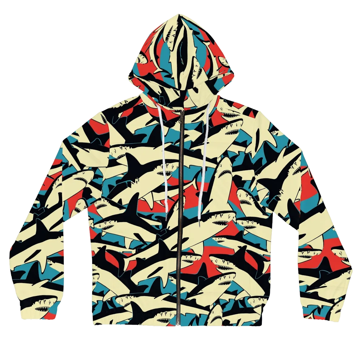 Jaws of Summer on Women's Full-Zip Hoodie — Front