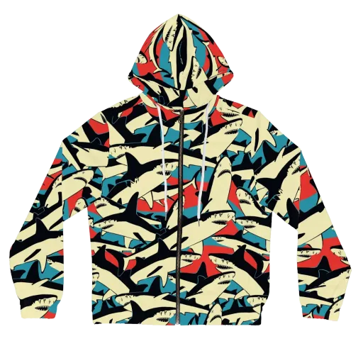 Jaws of Summer on a Women's Full-Zip Hoodie