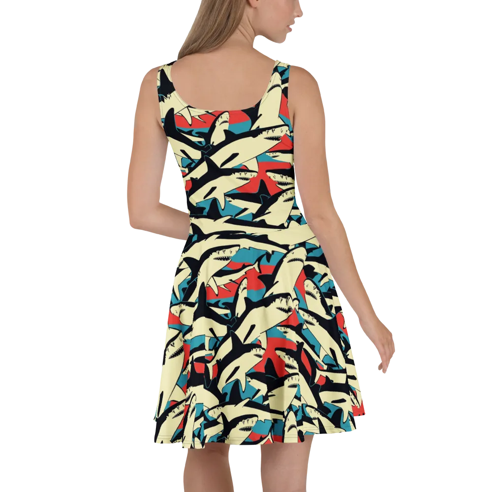 Jaws of Summer on Skater Dress — Back