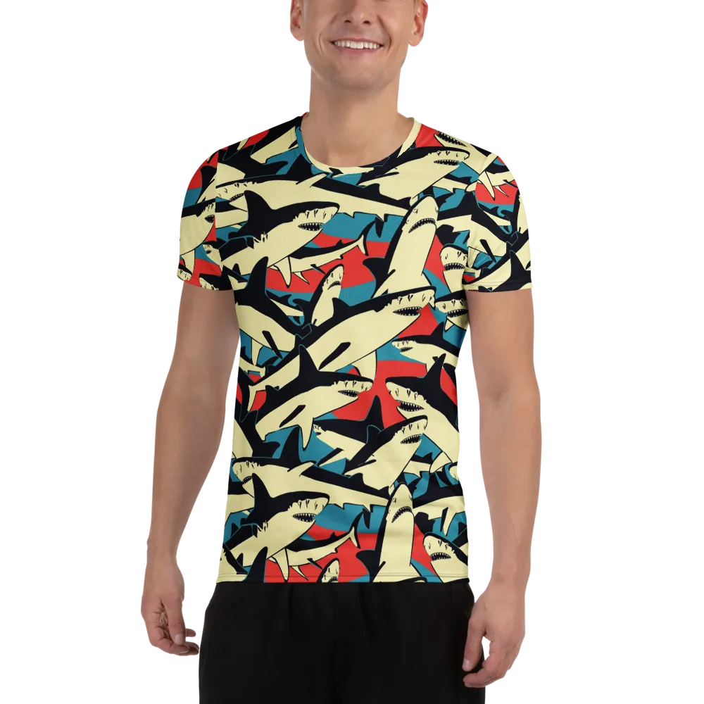 Jaws of Summer on Men's Athletic T-Shirt — Front