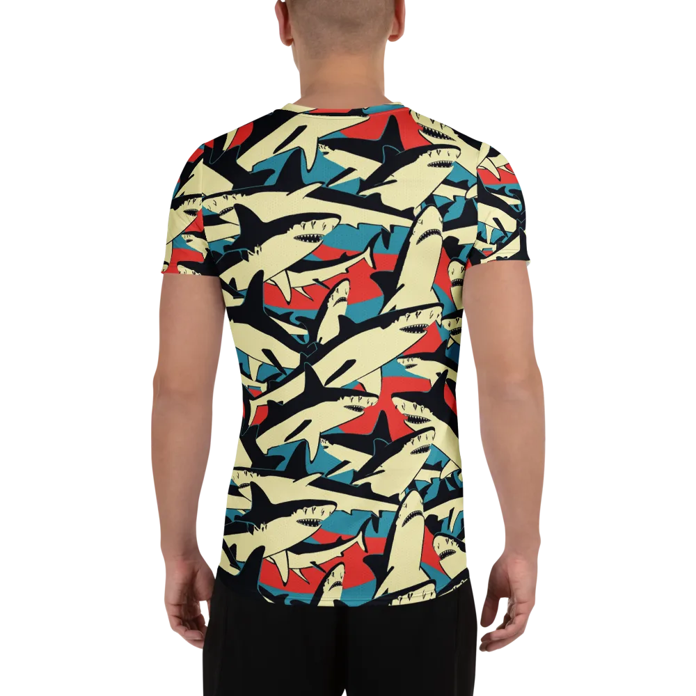Jaws of Summer on Men's Athletic T-Shirt — Back
