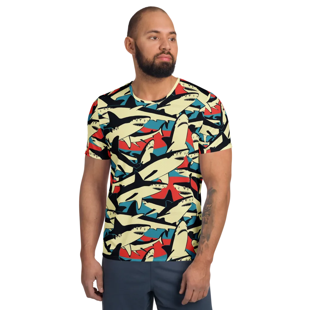 Jaws of Summer on Men's Athletic T-Shirt — Front