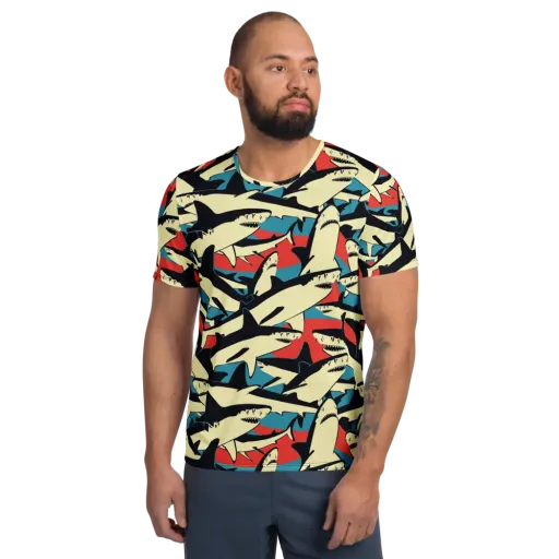 Jaws of Summer on a Men's Athletic T-Shirt