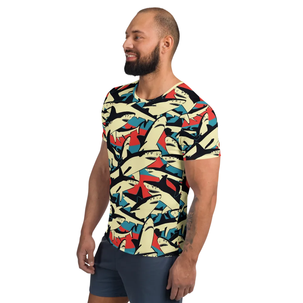 Jaws of Summer on Men's Athletic T-Shirt — Left