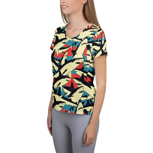 Jaws of Summer on a Women's Athletic T-Shirt