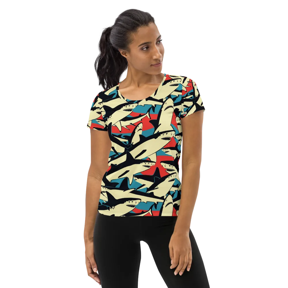 Jaws of Summer on Women's Athletic T-Shirt — Front