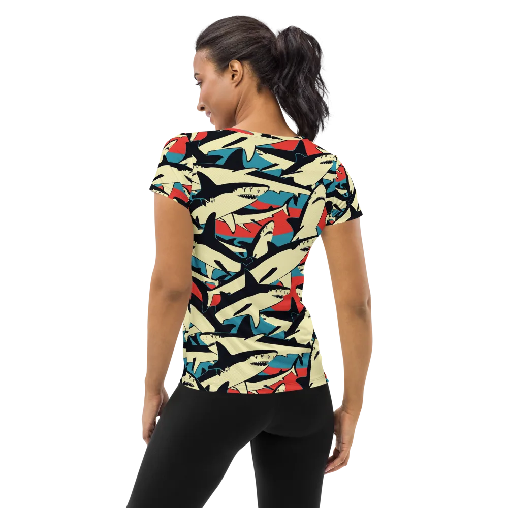 Jaws of Summer on Women's Athletic T-Shirt — Back