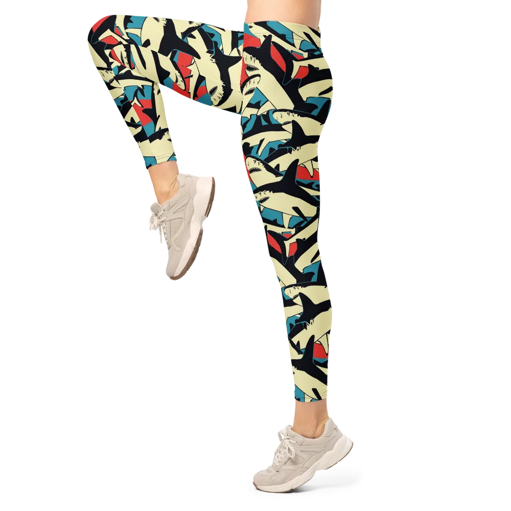 Jaws of Summer on Leggings — Left