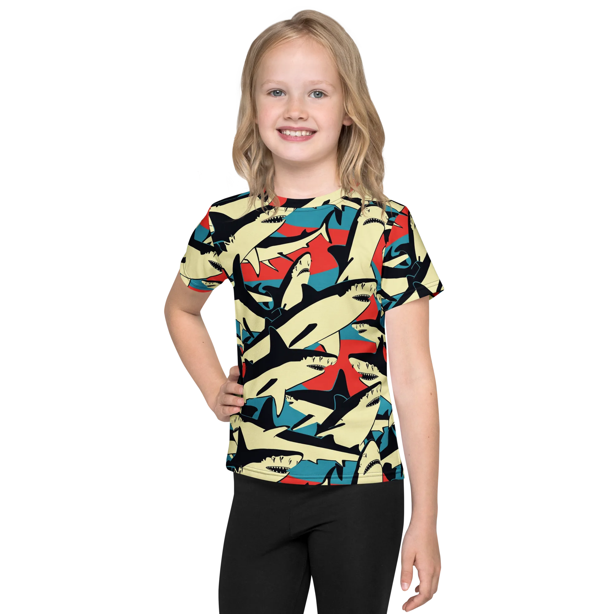 Jaws of Summer on Kids Crew Neck T-Shirt — Front