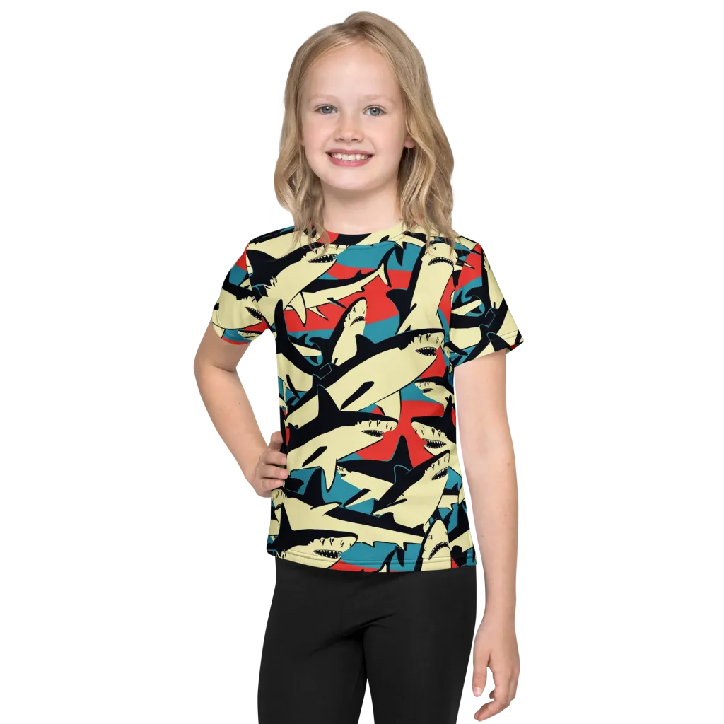 Jaws of Summer on Kids Crew Neck T-Shirt — Front