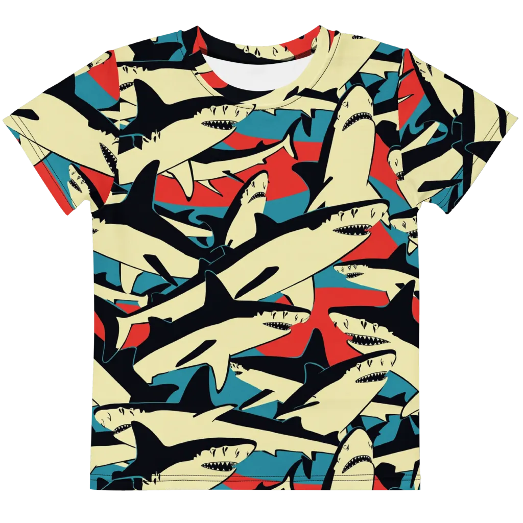 Jaws of Summer on Kids Crew Neck T-Shirt — Front