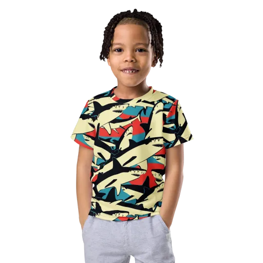 Jaws of Summer on a Kids Crew Neck T-Shirt