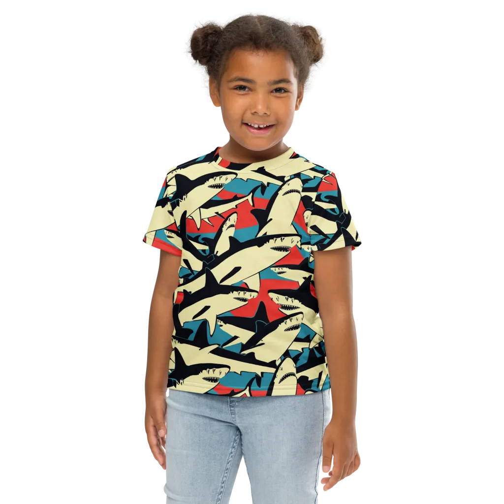 Jaws of Summer on Kids Crew Neck T-Shirt — Front