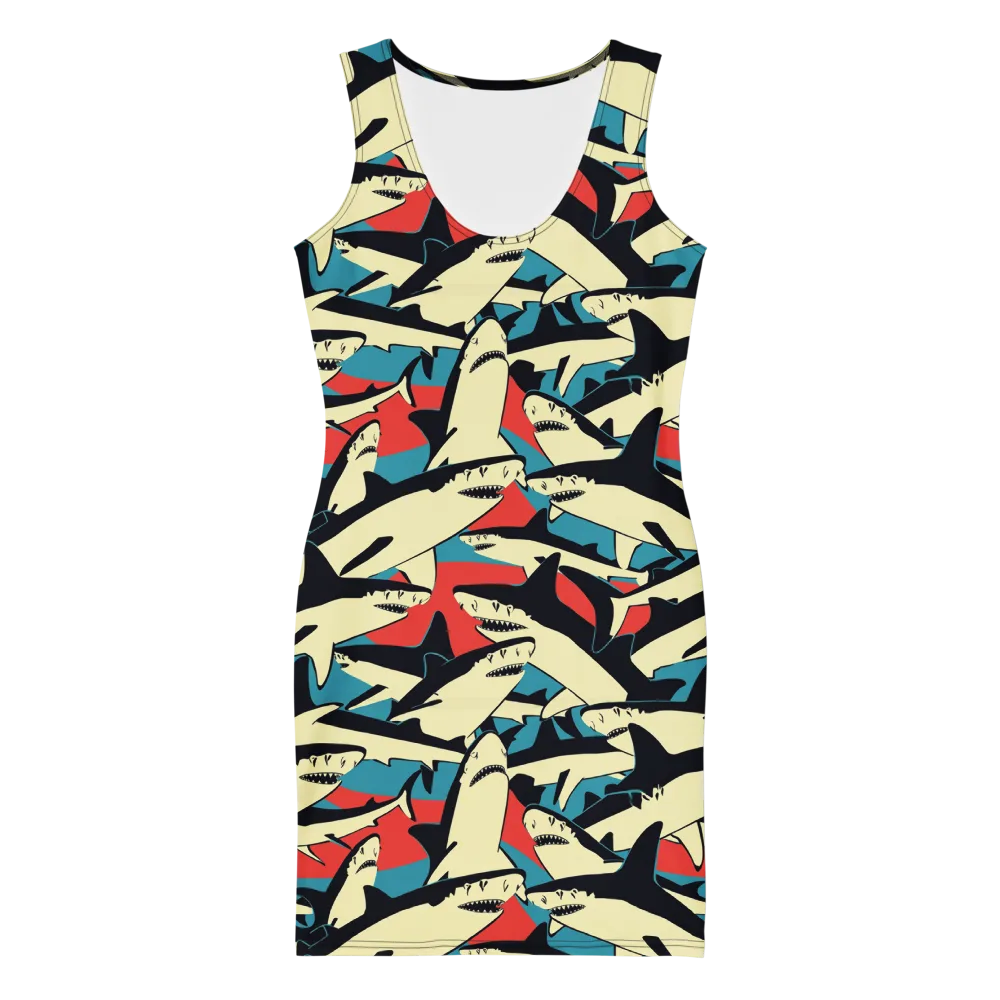 Jaws of Summer on Bodycon Dress — Front