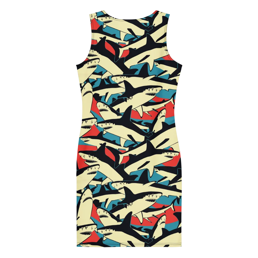Jaws of Summer on Bodycon Dress — Back