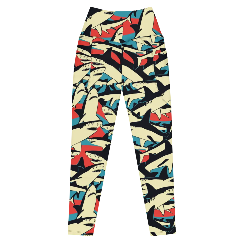 Jaws of Summer on Leggings with Pockets — Front