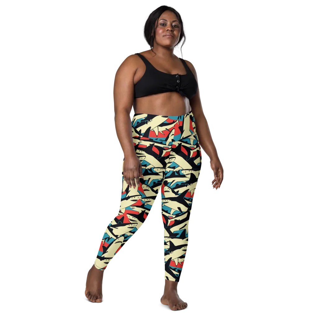 Jaws of Summer on Leggings with Pockets — Front