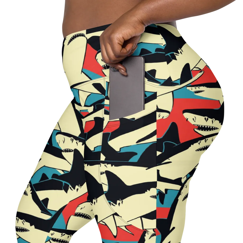 Jaws of Summer on Leggings with Pockets — Product details 2