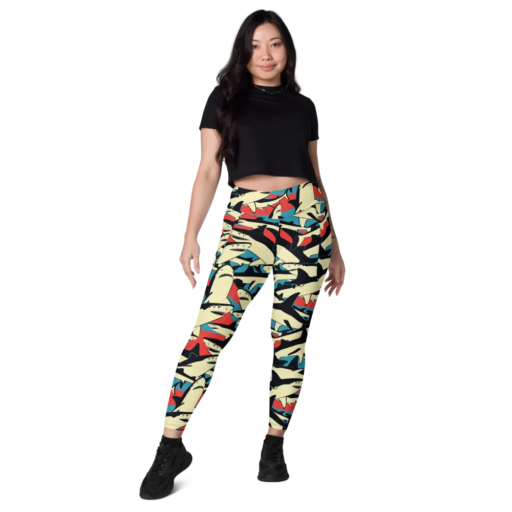 Jaws of Summer on Leggings with Pockets — Front