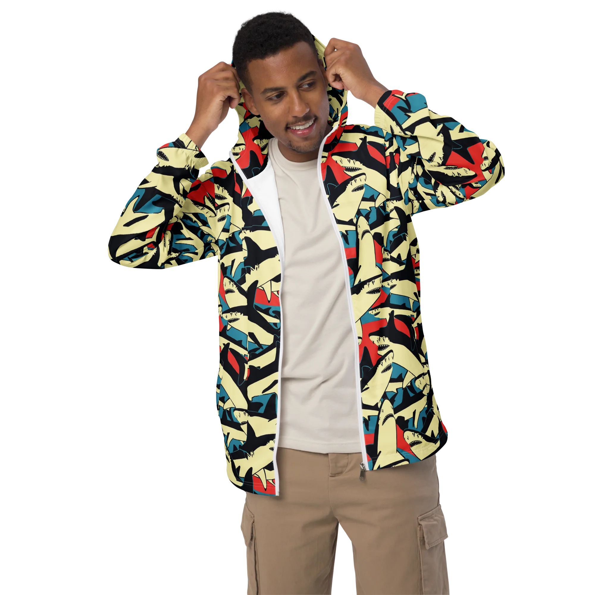 Jaws of Summer on Men's Windbreaker — Front