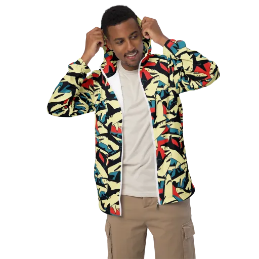 Jaws of Summer on a Men's Windbreaker