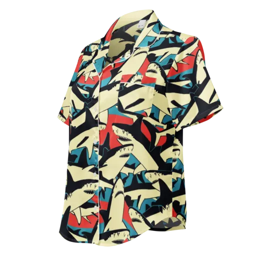 Jaws of Summer on a Women's Short Sleeve Pajama Top