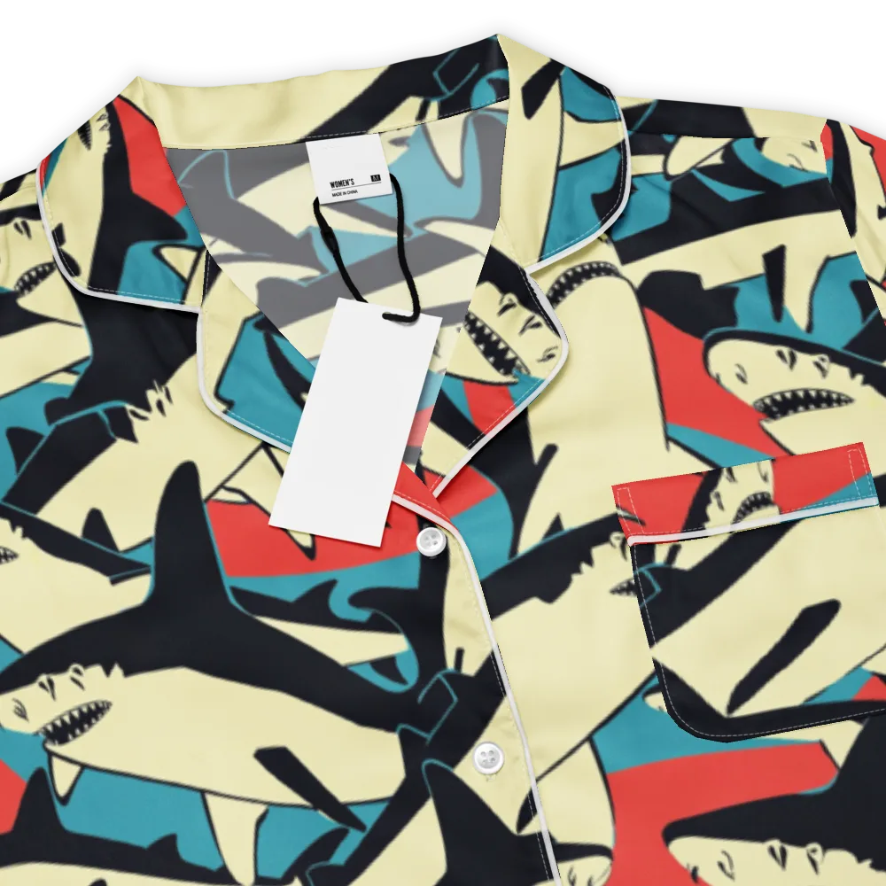 Jaws of Summer on Women's Short Sleeve Pajama Top — Product details