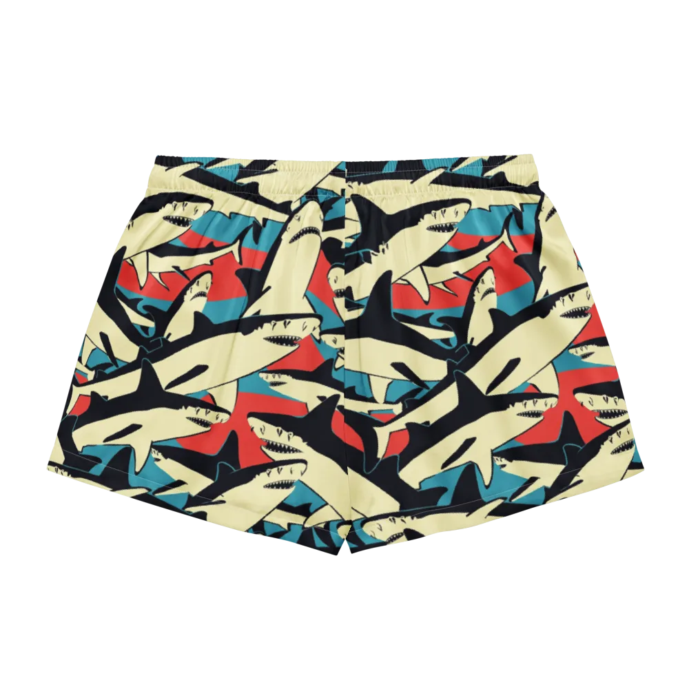 Jaws of Summer on Women's Pajama Shorts — Back