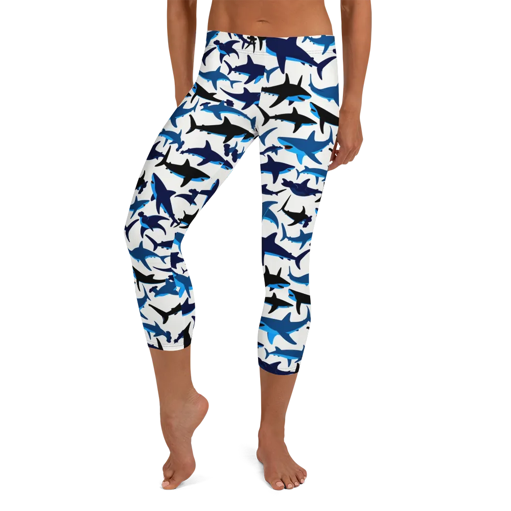 Abyssal School on Capri Leggings — Front
