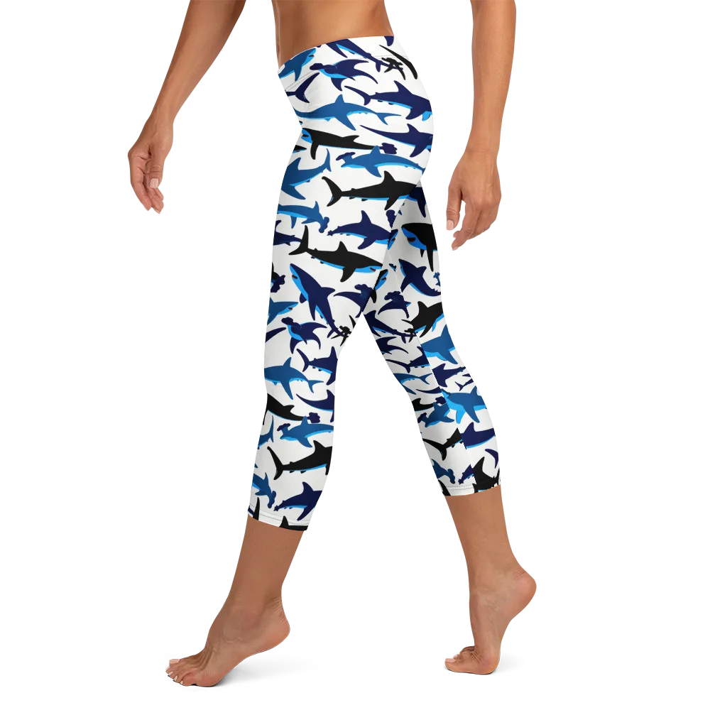 Abyssal School on Capri Leggings — Left