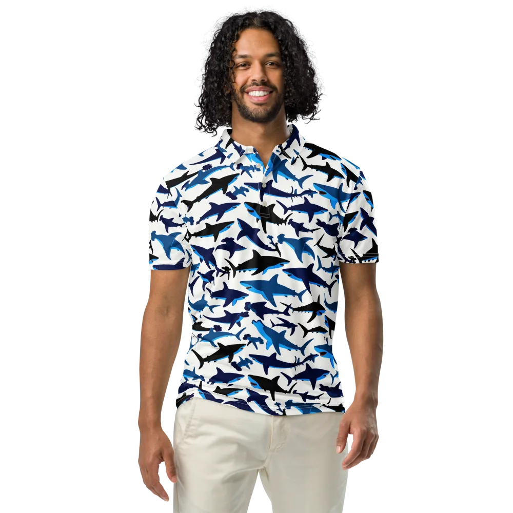 Abyssal School on Men's Slim Fit Polo Shirt — Front