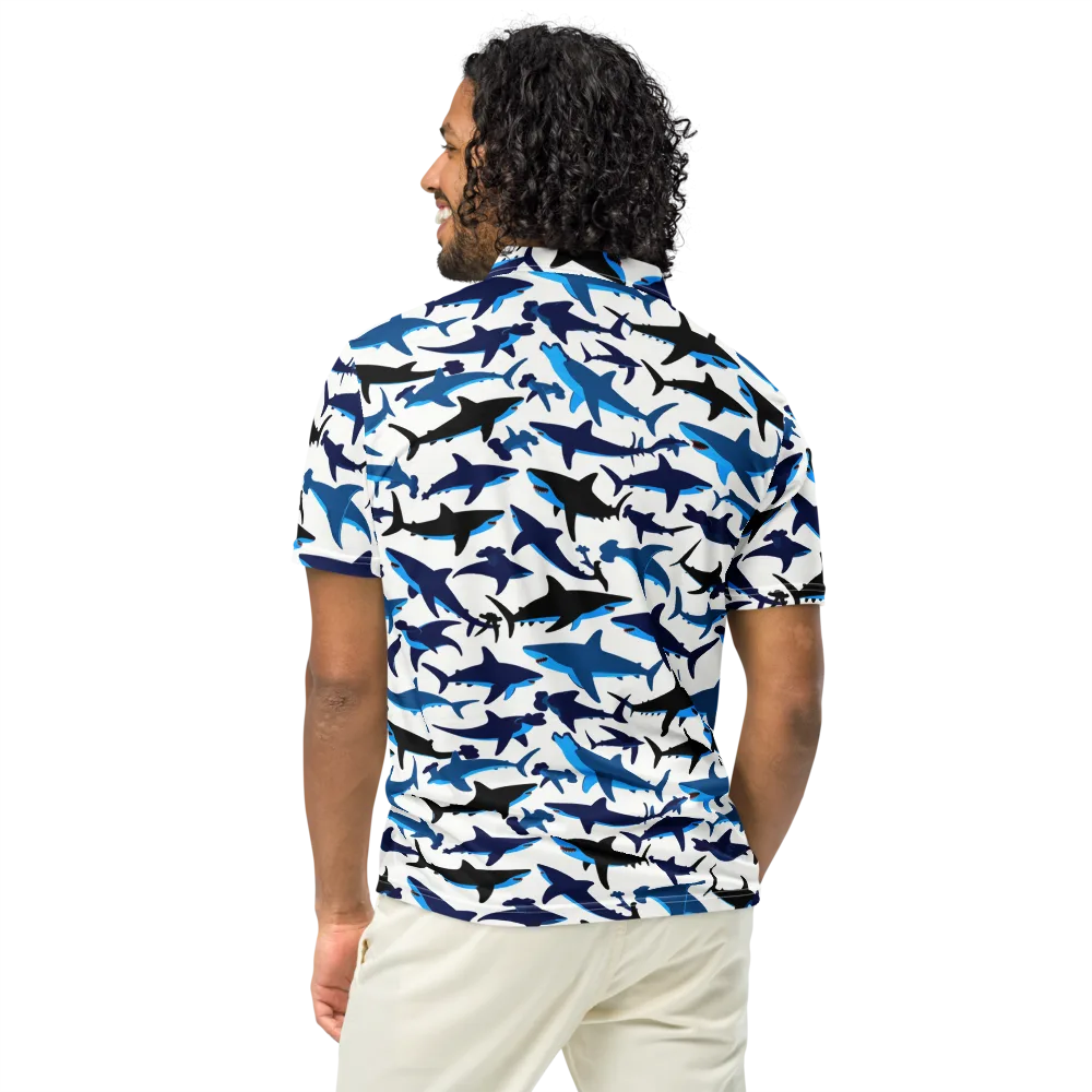 Abyssal School on Men's Slim Fit Polo Shirt — Back