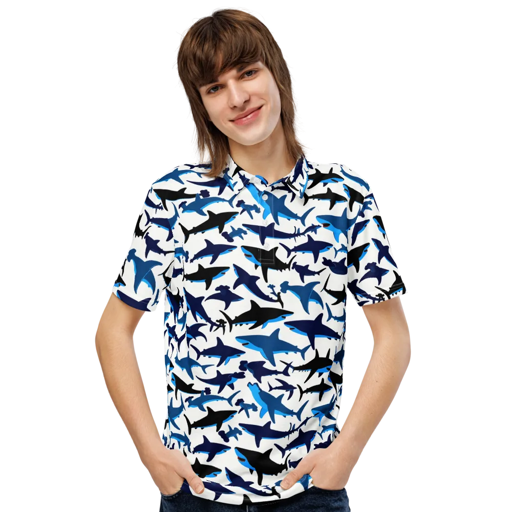 Abyssal School on Men's Slim Fit Polo Shirt — Front