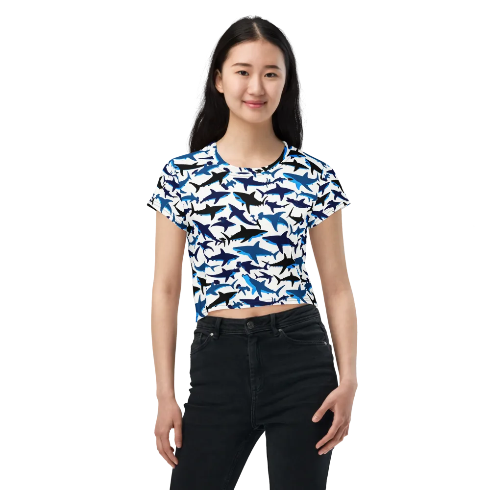 Abyssal School on Crop Tee — Front